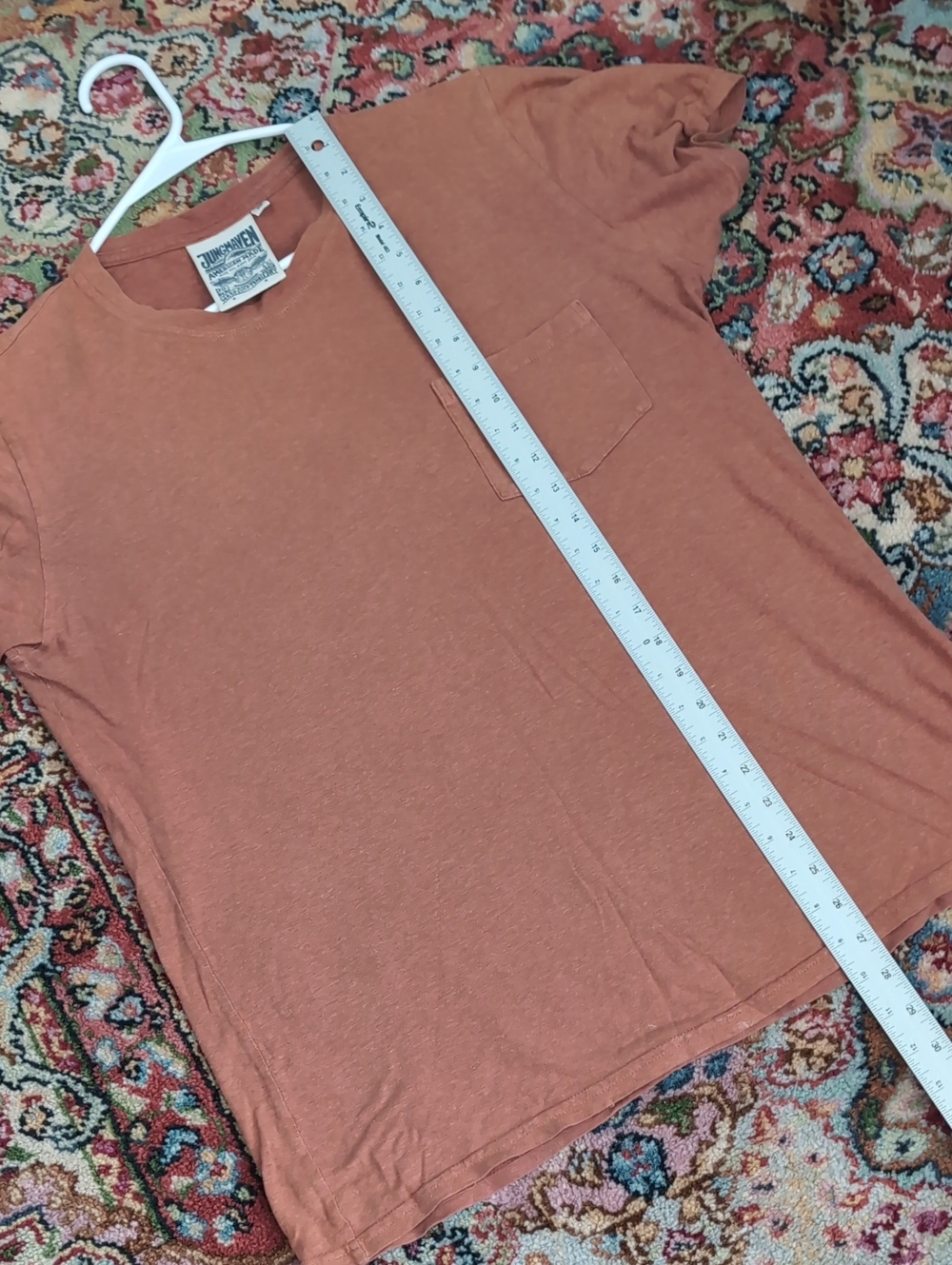 Jungmaven Men's Short Sleeve Pocket Tee in Rust - Picture 4 of 6